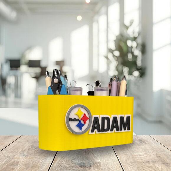 Personalized Pittsburgh Steelers Desk Organizer, Steelers Office Decor - Picture 8 of 10